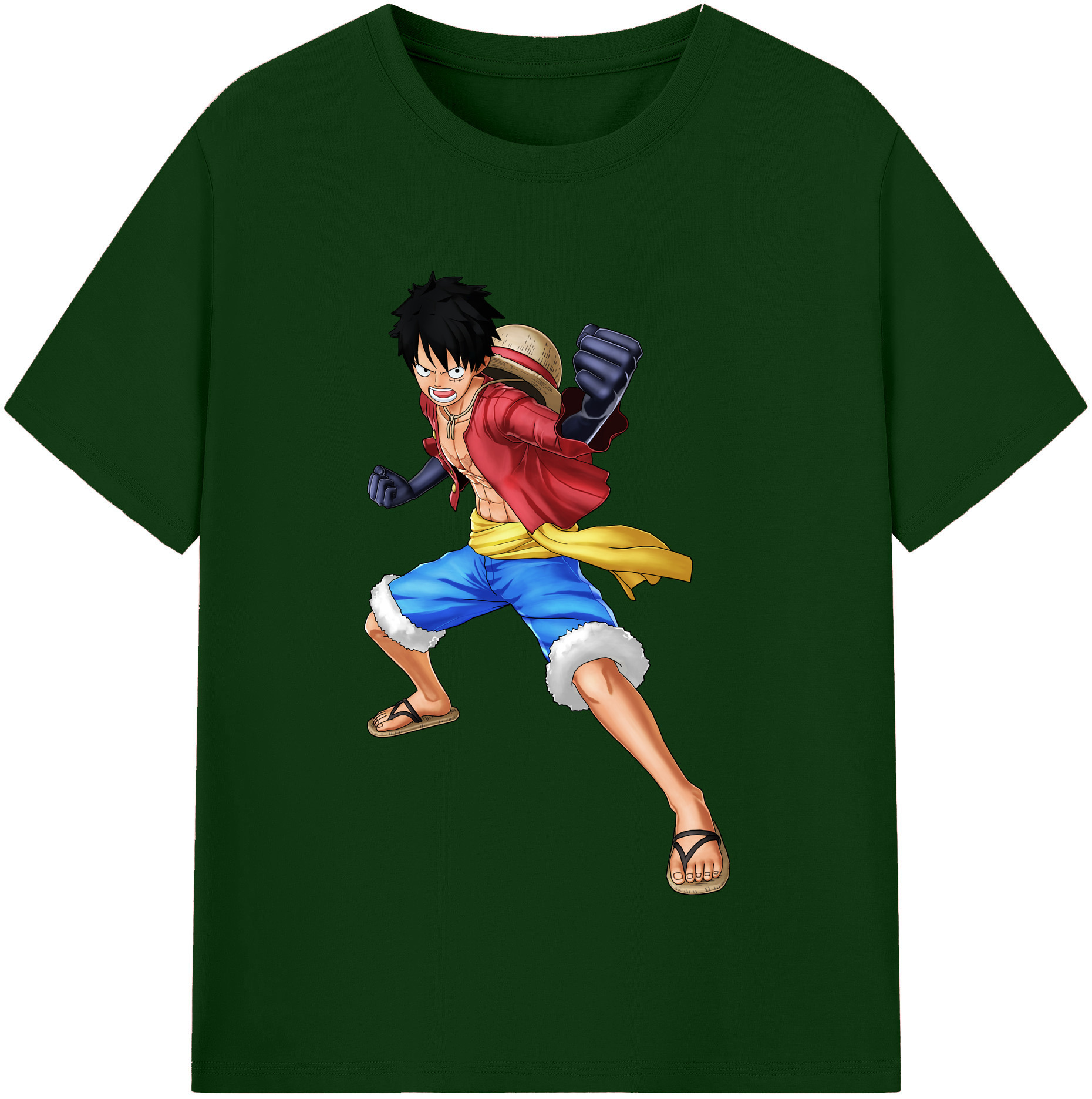 ワンピース モンキー・D・ルフィ ONE PIECE Monkey D. Luffy 綿100％半袖Tシャツ（フロントプリント）